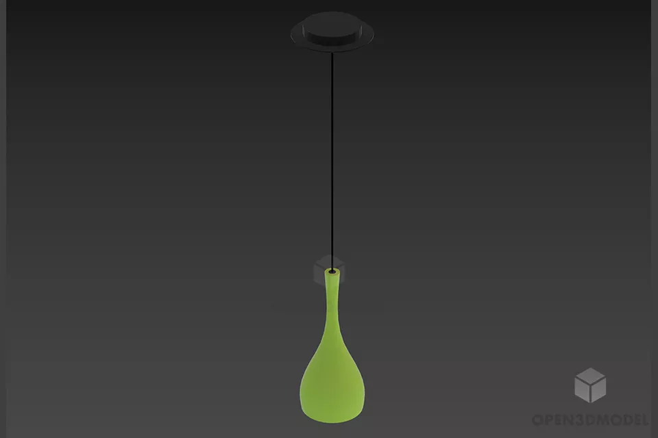 Iron Table Lamp With Glass Bulb 3d model