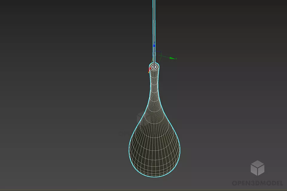 Black Pendant Lamp, Water Drop Lamp Shade 3d model 2