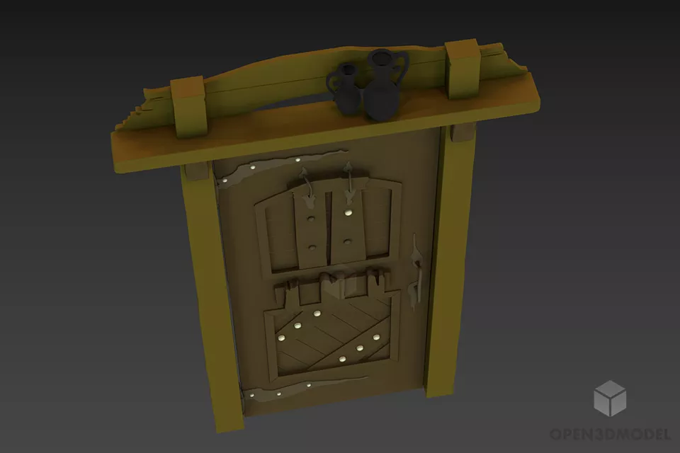Aluminum Window Frame With Handles 3d model