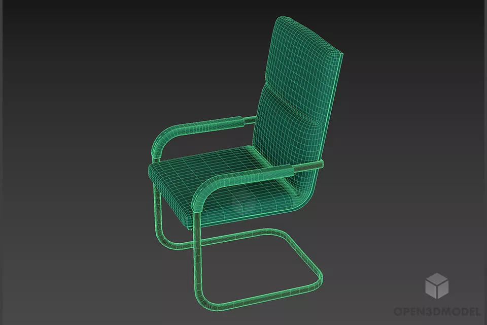 Cantilever Armchair For Office Room 3d model 2