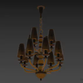 Boutique Lamp Mariner, Brass Chandelier 3d model