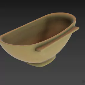 Bathroom Round Edges Bathtub 3d model