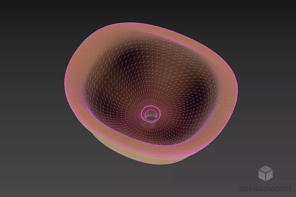 Bathroom Circle Sink 3d model 2