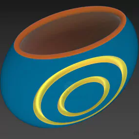 Vase With Circular Shapes Textures 3d model