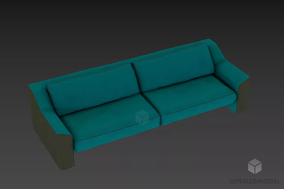 Tufted Sofa Futura With Pillow 3d model