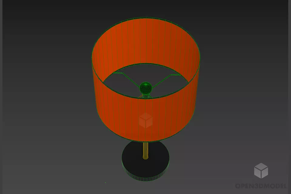 Table Lamp Sopran, Red Shade Lamp 3d model 2