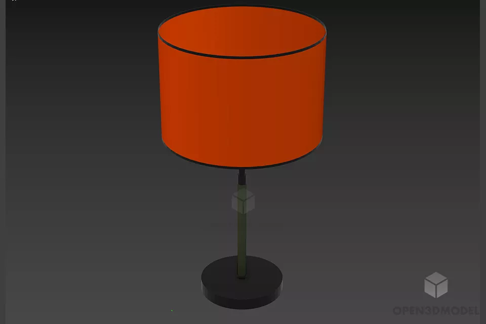 High Floor Lamp Crystal Square Shade 3d model