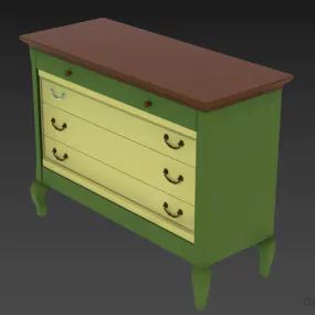 Antique Bed With Multiple Drawers 3d model
