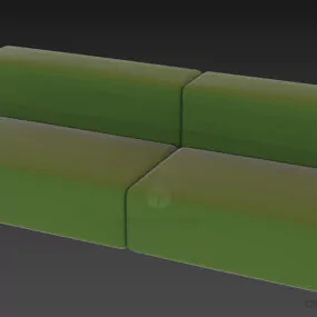 Sectional Leather Sofa Upholstered 3d model