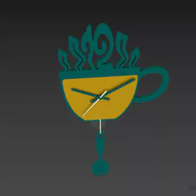 Funny Clock With Cup Shape 3d model