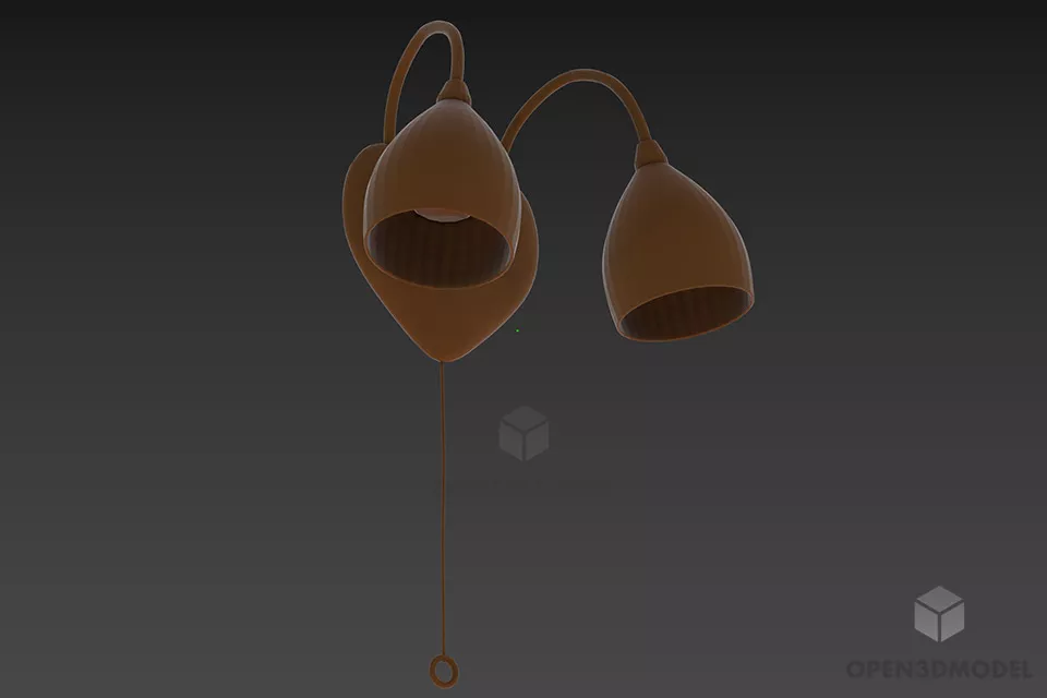 Pendant Lamp With Four Shades 3d model