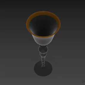 Wine Glass With Leg Decor 3d model