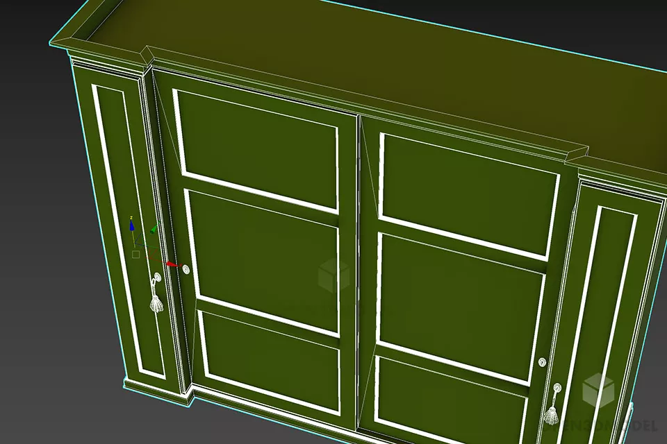 Antique Wardrobe Ferretty 3d model 2