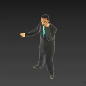 Standing Business Man With Phone 3d model