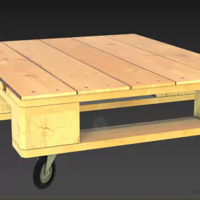 Table Pallet With Wheels 3d model