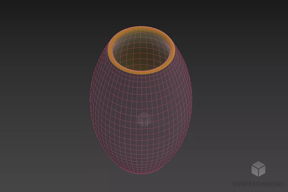 Ceramic Vase With Circular Textures 3d model 2