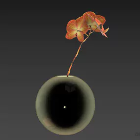 Sphere Vase With Lily Flower 3d model