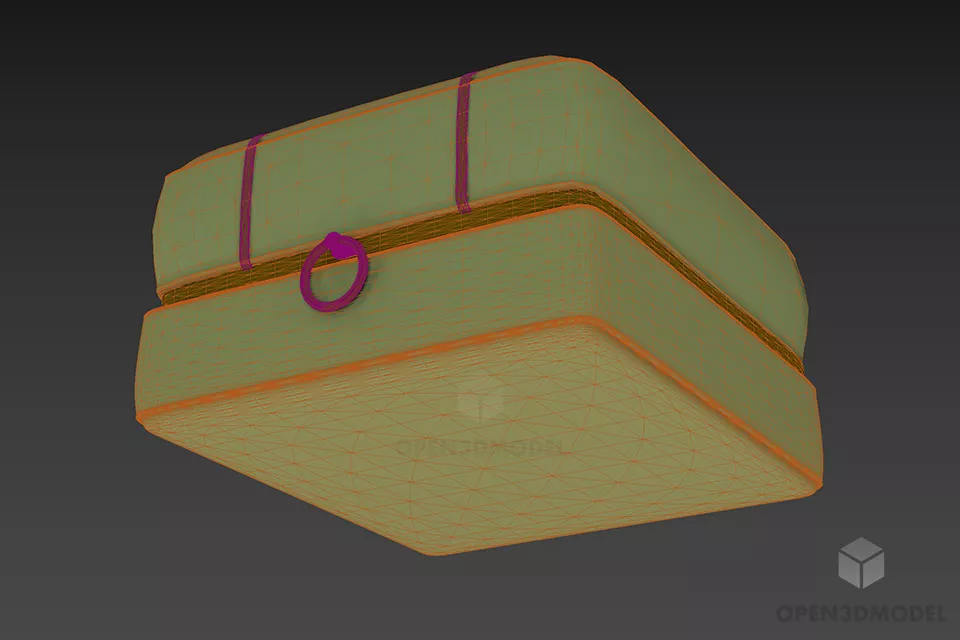 Hotel Upholstery Seat With Lock Node 3d model 2