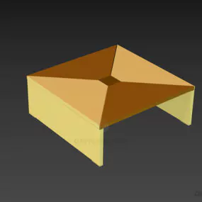 Square Walnut Table Simple Style 3d model