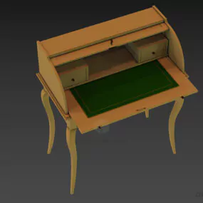 Antique Bureau Table Furniture Panama 3d model