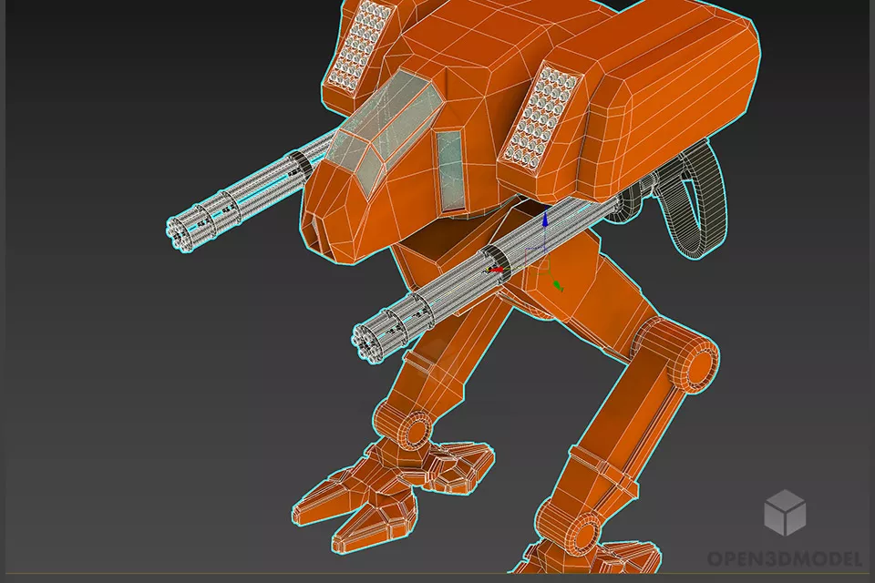 Scifi Robot Soldier 3d model 2