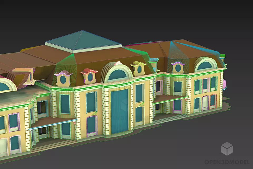Western Private House Mansion 3d model 2