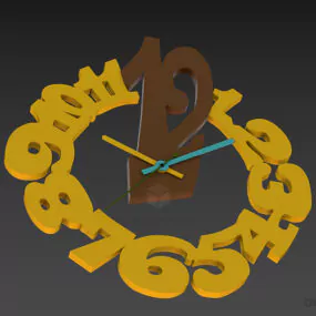 Wall Clock, Numbered Clock 3d model