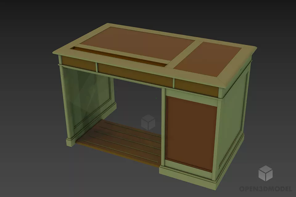 Side Console Carved Style 3d model