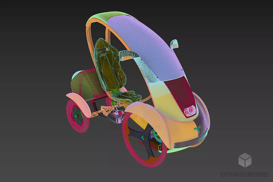 Quadricycle Car Transport 3d model 2