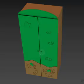 Kids Room Wardrobe Furniture 3d model