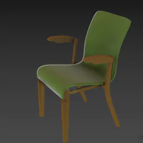 Simple Office Grey Leather Armchair 3d model