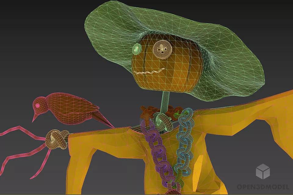 Scarecrow Mannequin Character 3d model 2