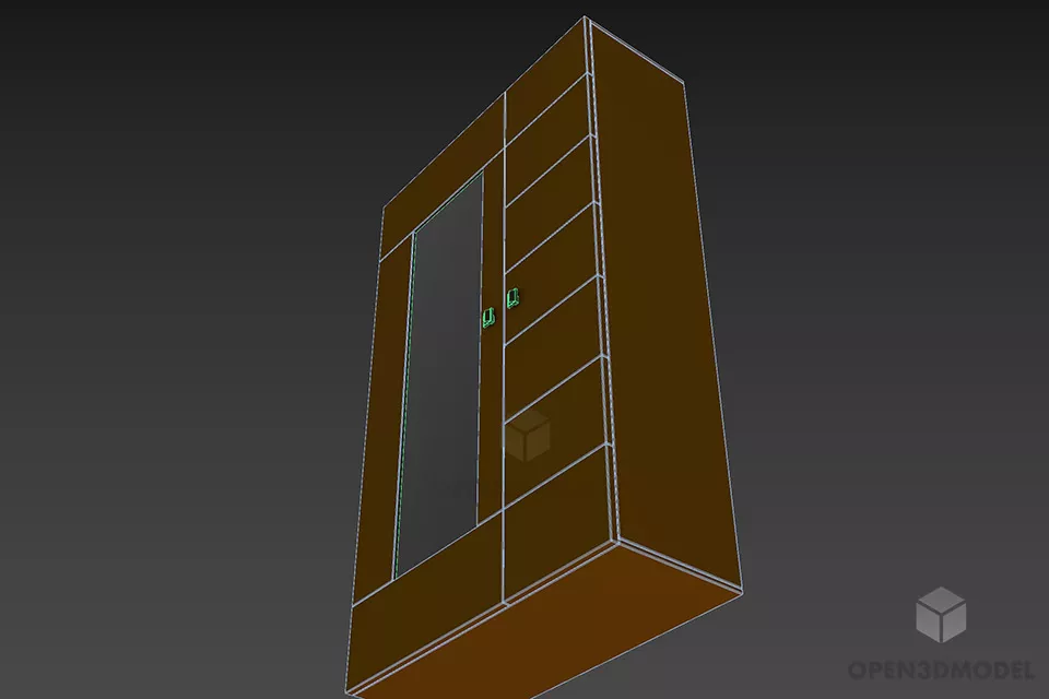 Bedroom Shelf With Lighting Inside 3d model 2