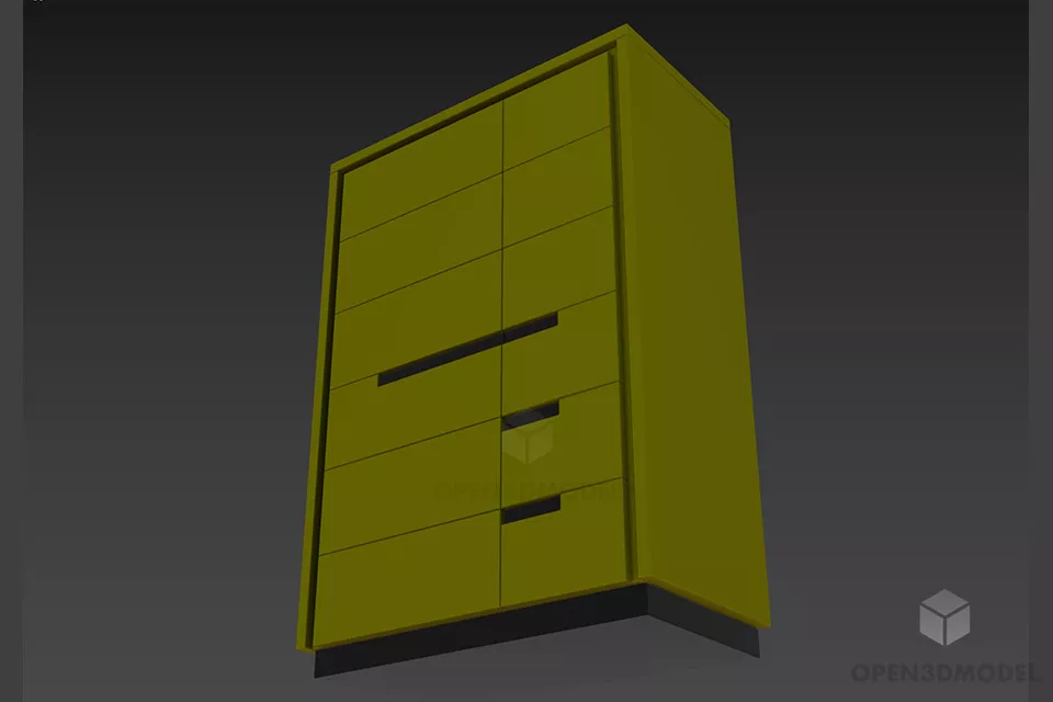 Side Low Locker With Rack Shoes 3d model