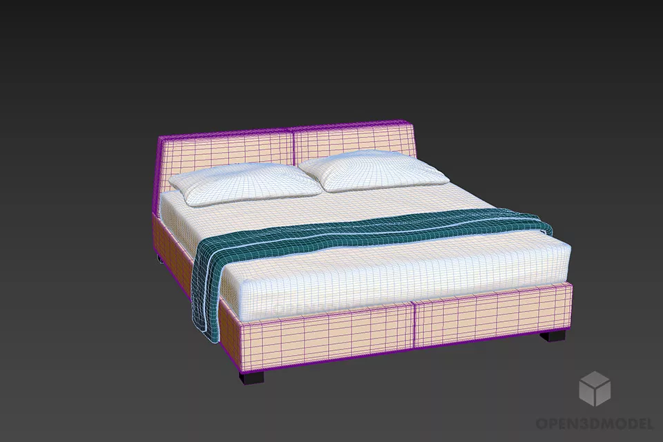 Western Furniture Double Bed Minotty 3d model 2