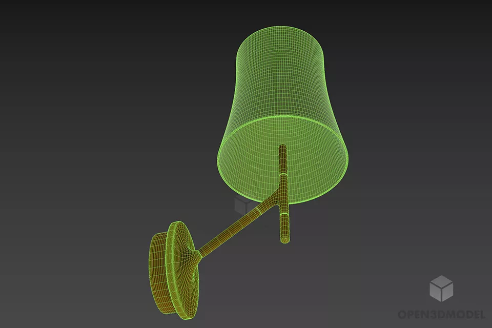 Modern Simple Red Shade Sconce Lamp 3d model 2