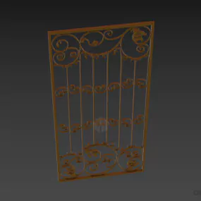 Wrought Iron Frame Gate Decoration 3d model