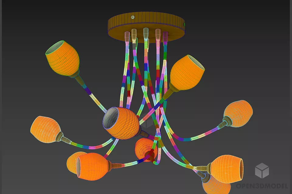 Modern Pendant Lamp Lussoler, Rose Arm Lamp Shade 3d model 2