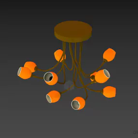 Modern Pendant Lamp Lussoler, Rose Arm Lamp Shade 3d model