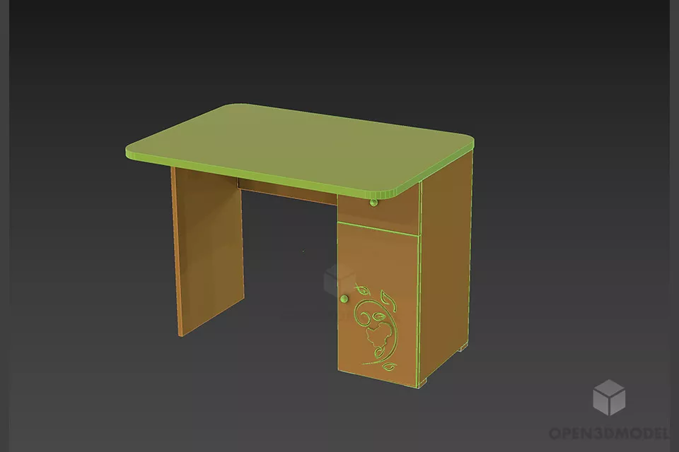 Study Table For Kids 3d model 2