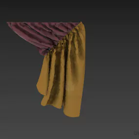 Curtain Collapsed One Side 3d model
