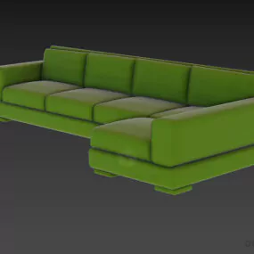 Upholstered Sectional Sofa Four Seats 3d model