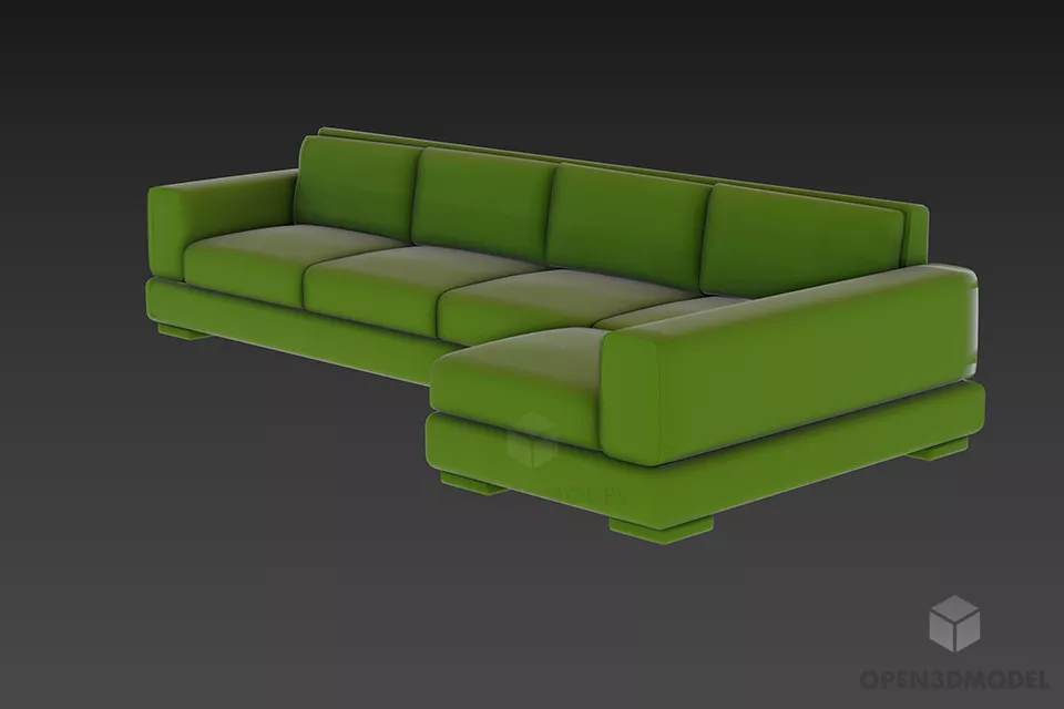 L Shape Sofa Fabric Upholstery 3d model