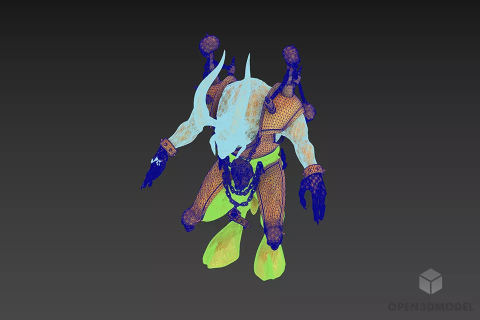 Kids Toy Animal Warrior Horse Leg 3d model 2