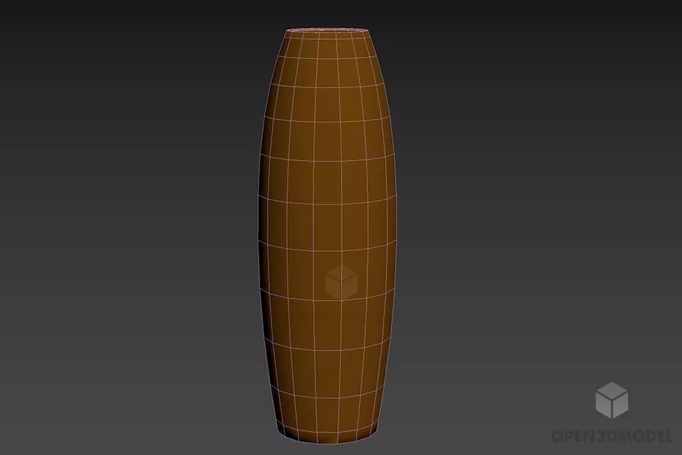 Simple Cylinder Ceramic Vase 3d model 2