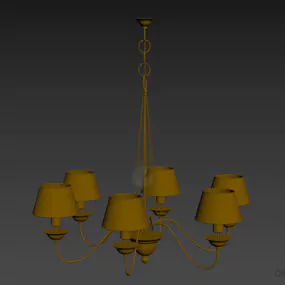 Antique Pendant Lamp, French Ceiling Lamp 3d model