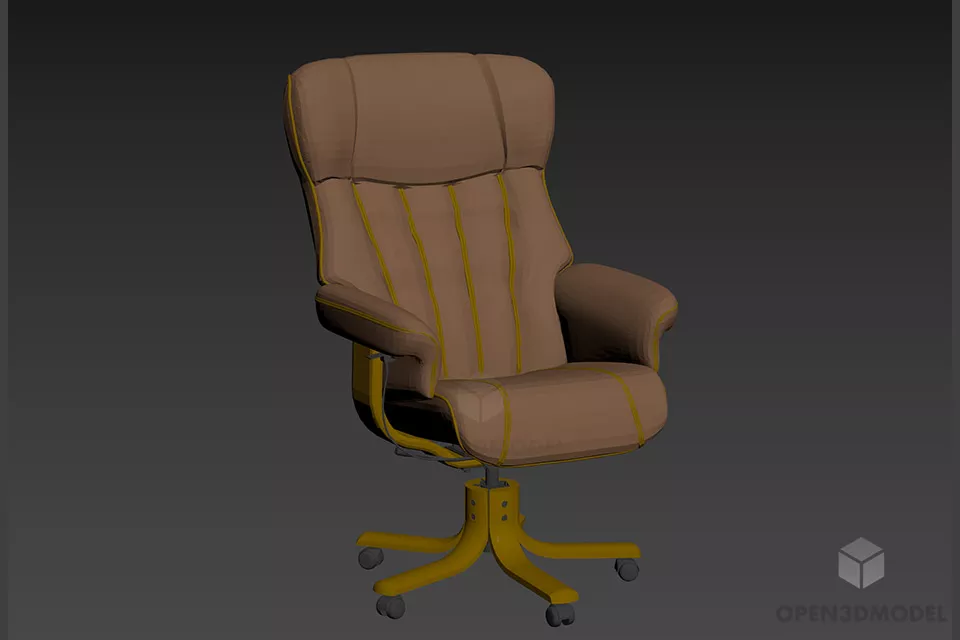 Cylinder Armchair Tufted Back Curved Shape 3d model
