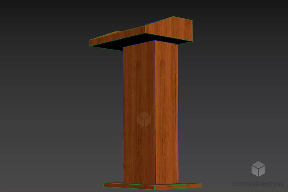 America President Podium 3d model 2