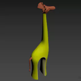 Ceramic Giraffe Figurine 3d model
