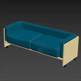 Low Back Upholstered Sofa 3d model